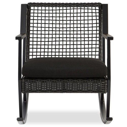 Real Flame Calvin Aluminum Patio Rocker in Black