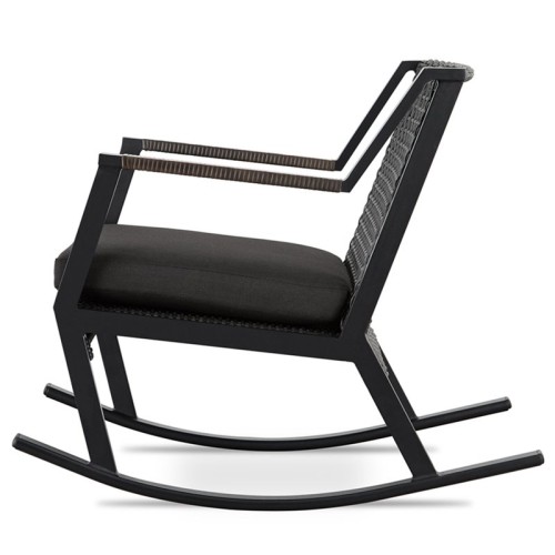 Real Flame Calvin Aluminum Patio Rocker in Black