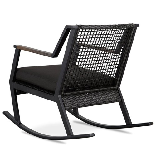 Real Flame Calvin Aluminum Patio Rocker in Black