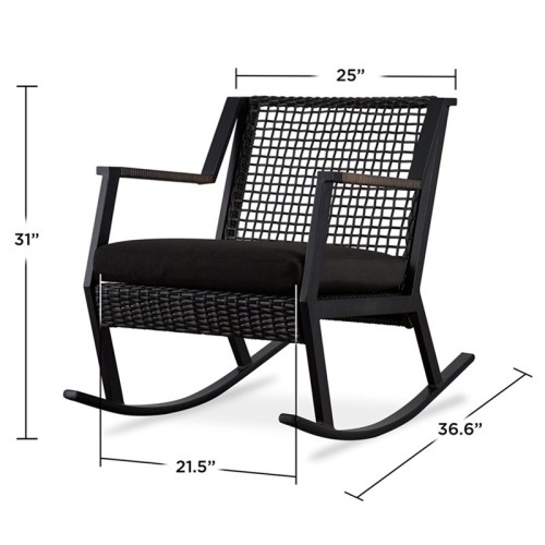 Real Flame Calvin Aluminum Patio Rocker in Black