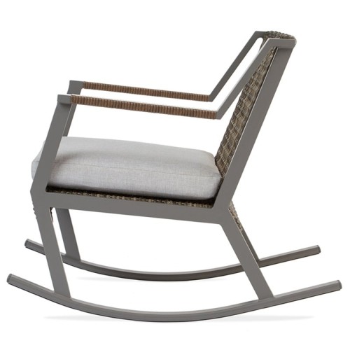 Real Flame Calvin Aluminum Patio Rocker in Gray