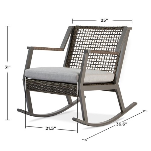 Real Flame Calvin Aluminum Patio Rocker in Gray