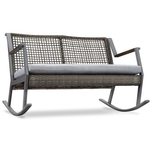 Banc berçant de patio en aluminium Calvin de Real Flame - Gris