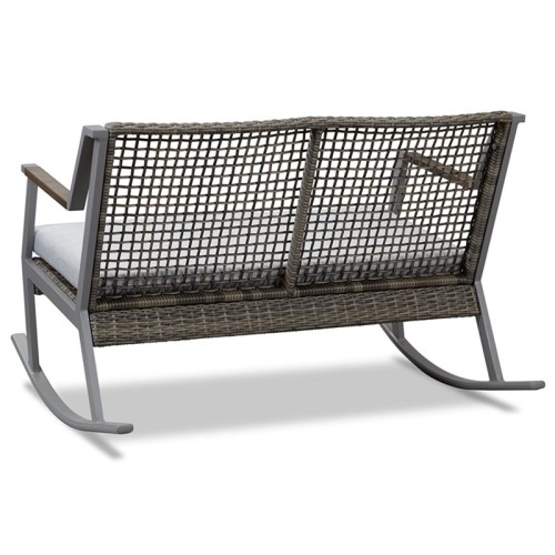 Banc berçant de patio en aluminium Calvin de Real Flame - Gris