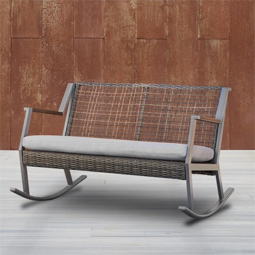 Banc berçant de patio en aluminium Calvin de Real Flame - Gris