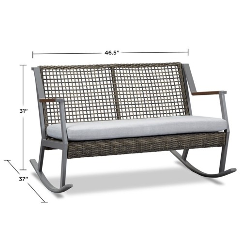 Banc berçant de patio en aluminium Calvin de Real Flame - Gris
