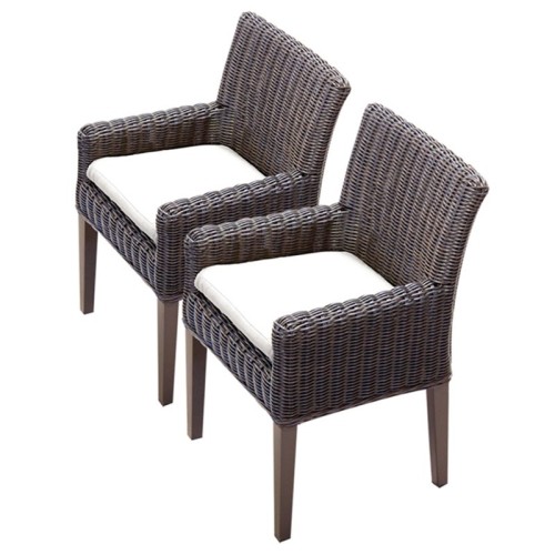 TKC Venice Patio Dining Arm Chair in White