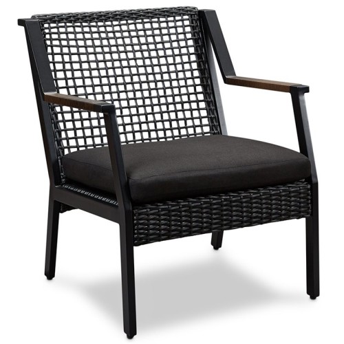 REAL FLAME  Calvin Aluminum Patio Dining Arm Chair In Black (Set Of 2)