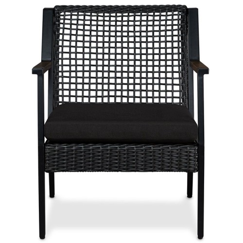 Fauteuil de salle à manger de patio en aluminium Calvin de Real Flame - Noir