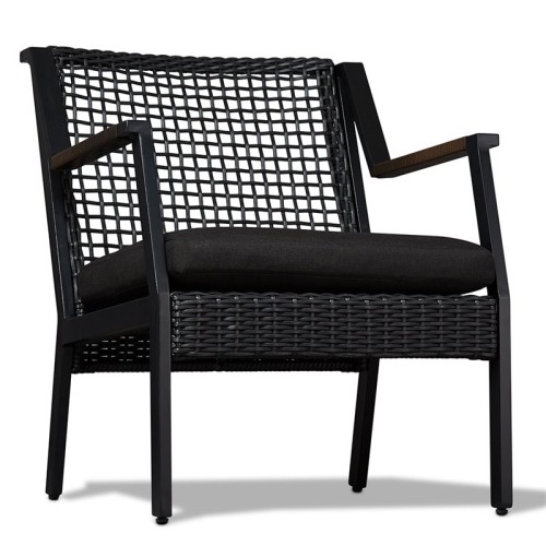 Fauteuil de salle à manger de patio en aluminium Calvin de Real Flame - Noir