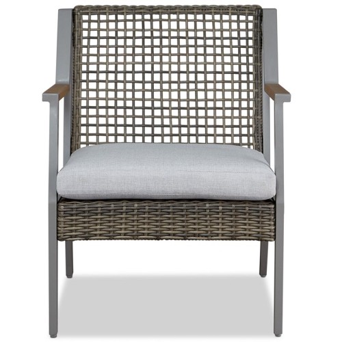 Real Flame Calvin Aluminum Patio Dining Arm Chair in Gray