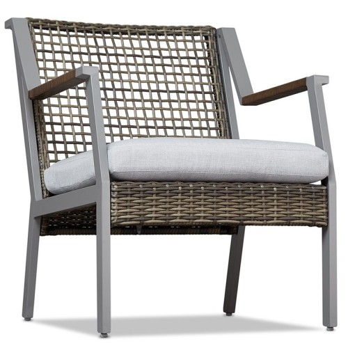 Real Flame Calvin Aluminum Patio Dining Arm Chair in Gray