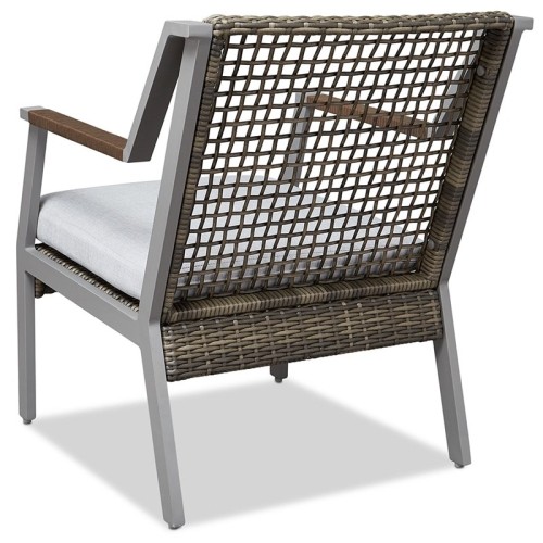 Real Flame Calvin Aluminum Patio Dining Arm Chair in Gray