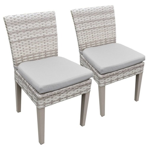 TK CLASSICS Tkc Fairmont Patio Dining Side Chair In Gray (Set Of 2)