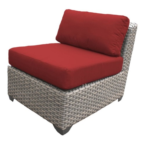 TKC Florence Armless Patio Chair in Red