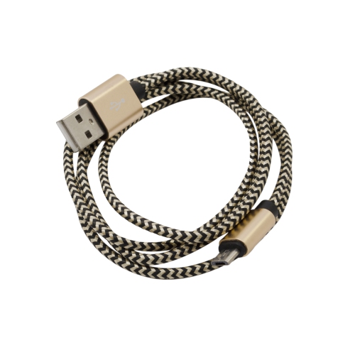 Braided Micro USB Cable for Android 1M - Gold