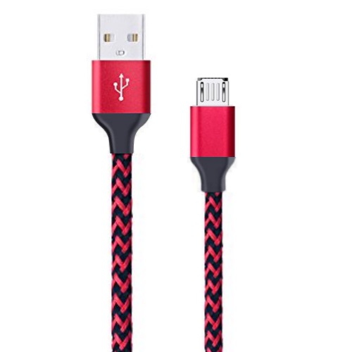 Câble Micro USB tressé de 3 mètres pour Android - Rouge