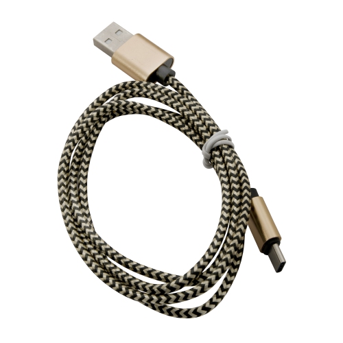 Braided USB Type-C Cable for Android 1M - Gold