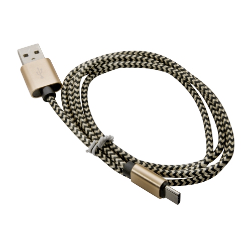 Braided USB Type-C Cable for Android 1M - Gold