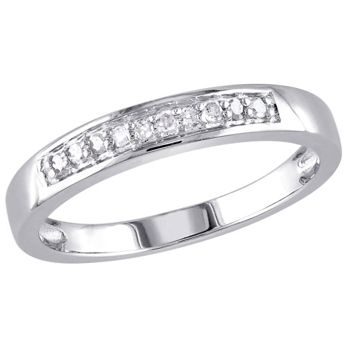 Anniversary Ring in Sterling Silver with 0.1ctw HIJ I3 Round Diamonds - Size 8