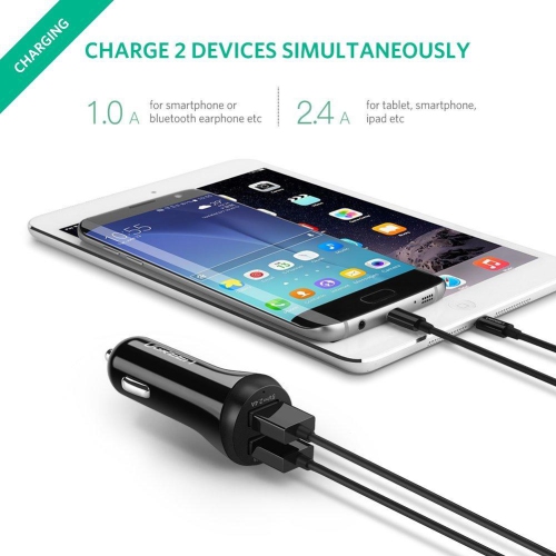 UGREEN Car Charger, 3.4A Dual USB Port Car Charger adapter with Lighting Charging Data cable Kit for iPad Air Mini 4 3 2 iPhon