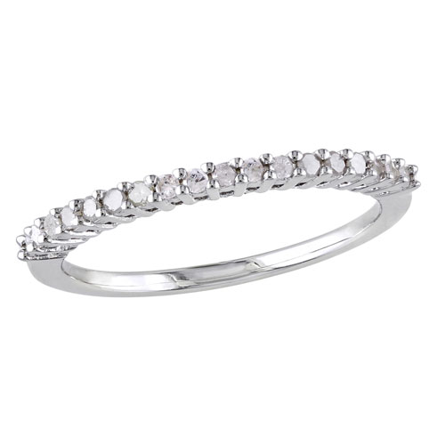 Anniversary Ring in Sterling Silver with 0.18ctw HIJ I3 Diamonds - Size 7