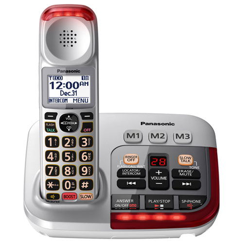 Panasonic 1-Handset DECT 6.0 Cordless Phone (KXTGM490S) - Silver