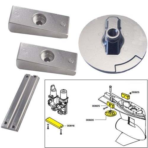 TECNOSEAL  Anode Kit W-Hardware - Mercury Verado 4 - Magnesium