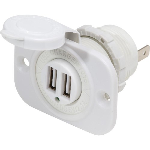 BLUE SEA SYSTEMS  Sea 12V Dc Dual USB Charger Socket - White