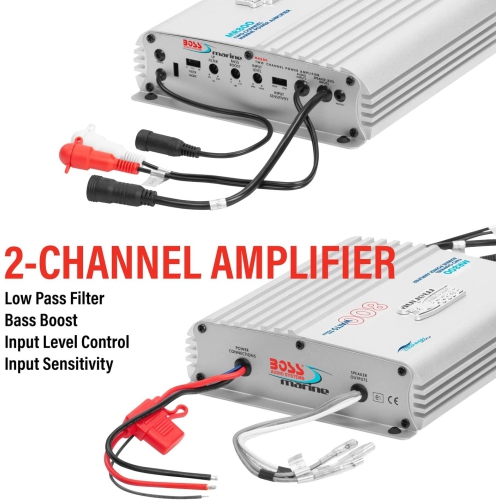 Boss Audio MR800 Marine Power Amplifier 2-Channel MOSFET Bridgeable