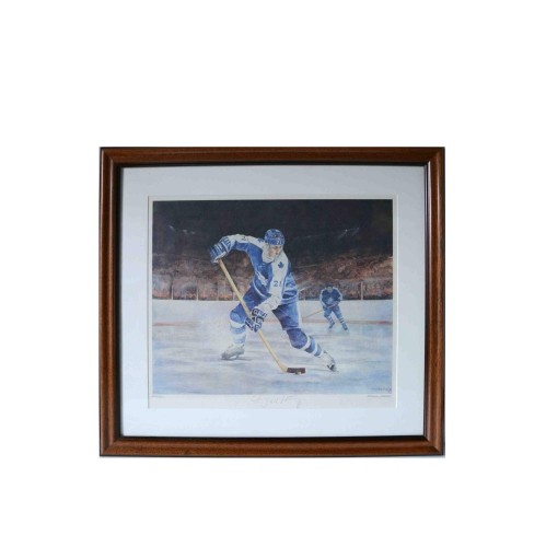 Framed Lithograph with Matte Numbered & Signed by Salming 466/500 by Scoble - Toronto Maple Leafs- 25 X 28"