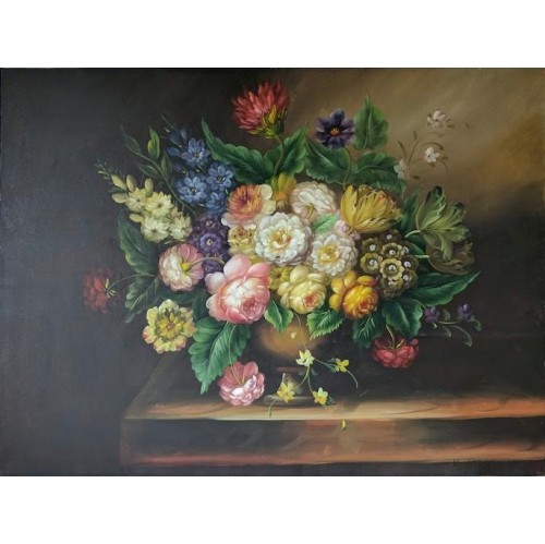 Peinture à l’huile sur toile prête à accrocher, floral, 36 x 47 po