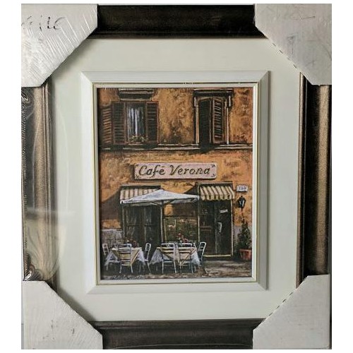 Framed Giclee on Masonite Ready to Hang Café Verona - 16 X 18"