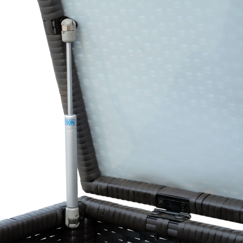 Outsunny 47x21x23inch Outdoor Garden Rattan Storage Box with Lid Coffee