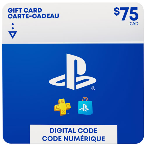Carte-cadeau à code de téléchargement numérique de 75 $ pour PlayStation Store
