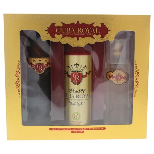 Cuba Royal by Cuba for Men - 3 Pc Gift Set 3.3oz EDT Spray, 6.7oz Body Spray, 3.3oz After Shave