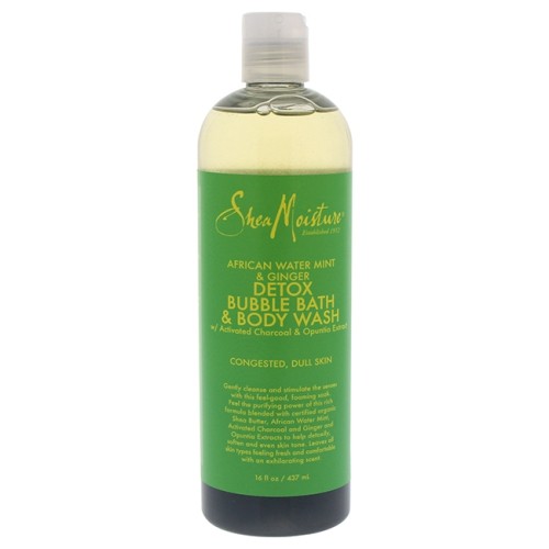 African Water Mint & Ginger Detox Bubble Bath & Body Wash by Shea Moisture for Unisex - 16 oz Body Wash