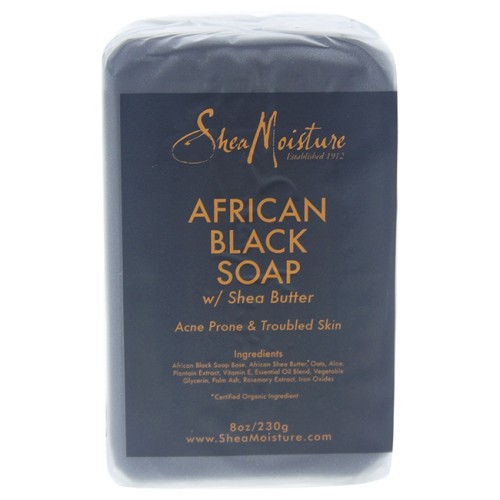 African Black Soap Bar Acne Prone & Troubled Skin by Shea Moisture for Unisex - 8 oz Bar Soap