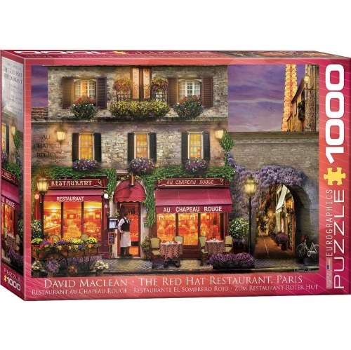The Red Hat Restaurant Paris by David Mc Lean 1000-Piece Puzzle