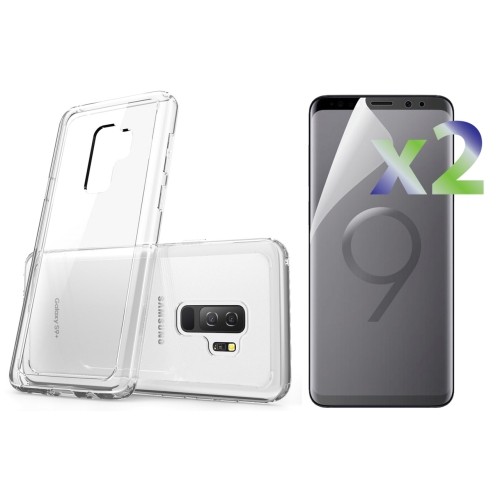 Image 1 of 1.. Exian Samsung Galaxy S9 Plus Screen Protectors X 2 and TPU Slim Transparent Case Clear