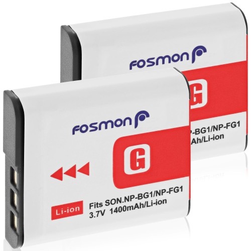 Fosmon 2 Pack 3 7 V Li Ion 1400 Mah Sony Np Fg1 Np Bg1