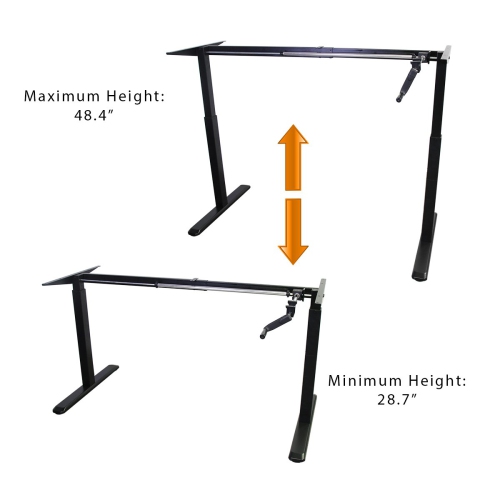 Boost Industries Floor Standing FS-DR48C Manual Crank Height Adjustable Desk Frame