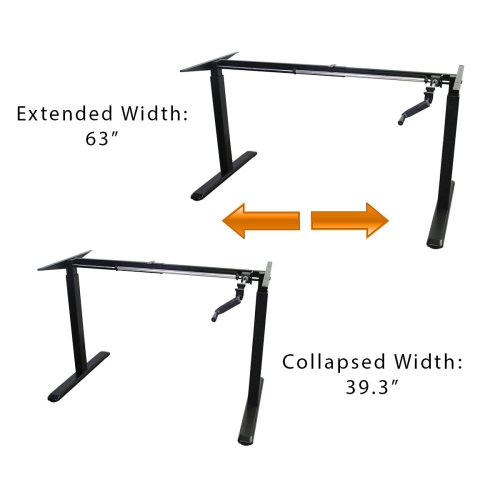 Boost Industries Floor Standing FS-DR48C Manual Crank Height Adjustable Desk Frame