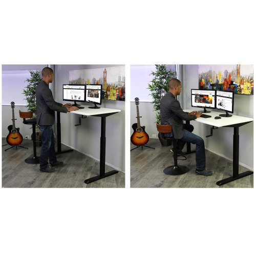 Boost Industries Floor Standing FS-DR48C Manual Crank Height Adjustable Desk Frame