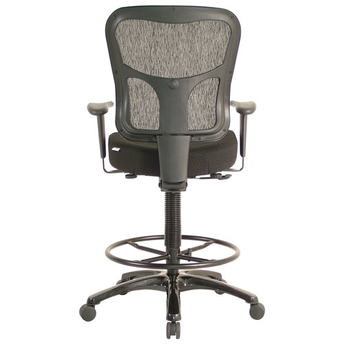 Temp By Raynor Tempur-Pedic Ergonomic Mid-Back Fabric Drafting Chair - Black