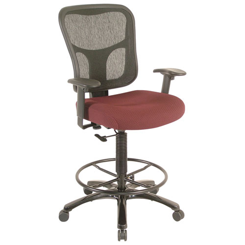Chaise à dessin ergonomique en tissu à dossier mi-hauteur Tempur-Pedic de Temp By Raynor - Bourgogne