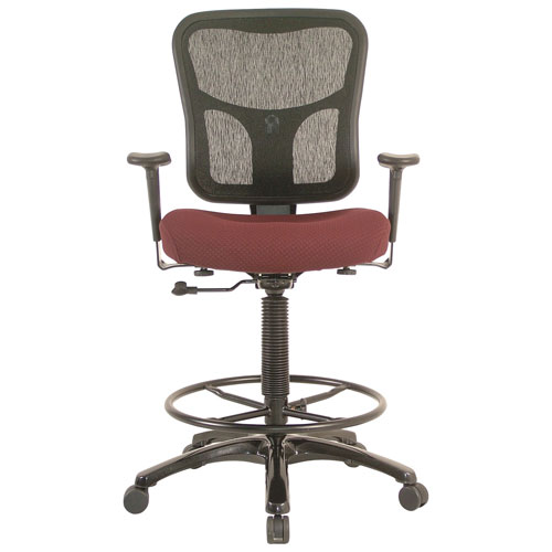 Temp By Raynor Tempur-Pedic Ergonomic Mid-Back Fabric Drafting Chair - Burgundy