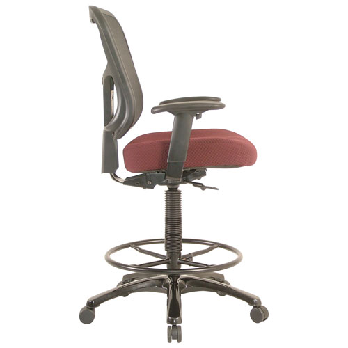 Temp By Raynor Tempur-Pedic Ergonomic Mid-Back Fabric Drafting Chair - Burgundy