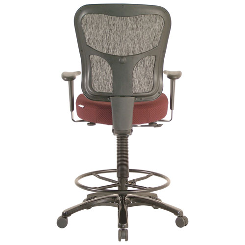 Temp By Raynor Tempur-Pedic Ergonomic Mid-Back Fabric Drafting Chair - Burgundy