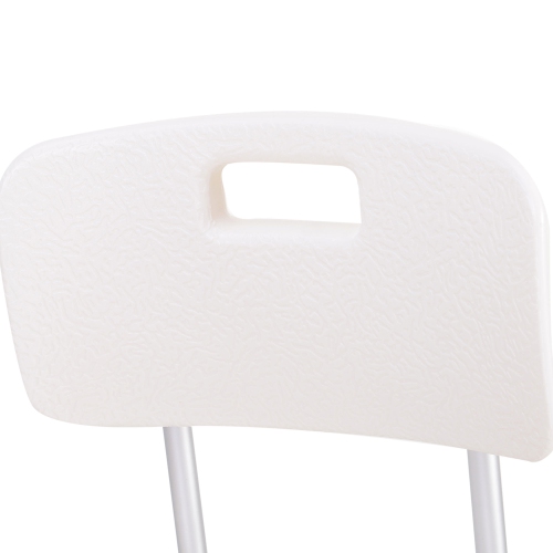 HOMCOM Bath Chair with Back, Adjustable Height Non-slip Shower Stool Bench Tool-Free Assembly Bathroom Aids, White